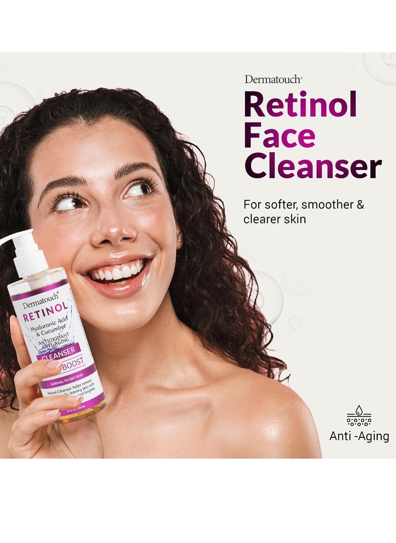 DERMATOUCH DERMATOUCH Retinol Face Cleanser, 8 oz - Hyaluronic Acid, Cucumber & Vitamins - Made in America  - Image 4