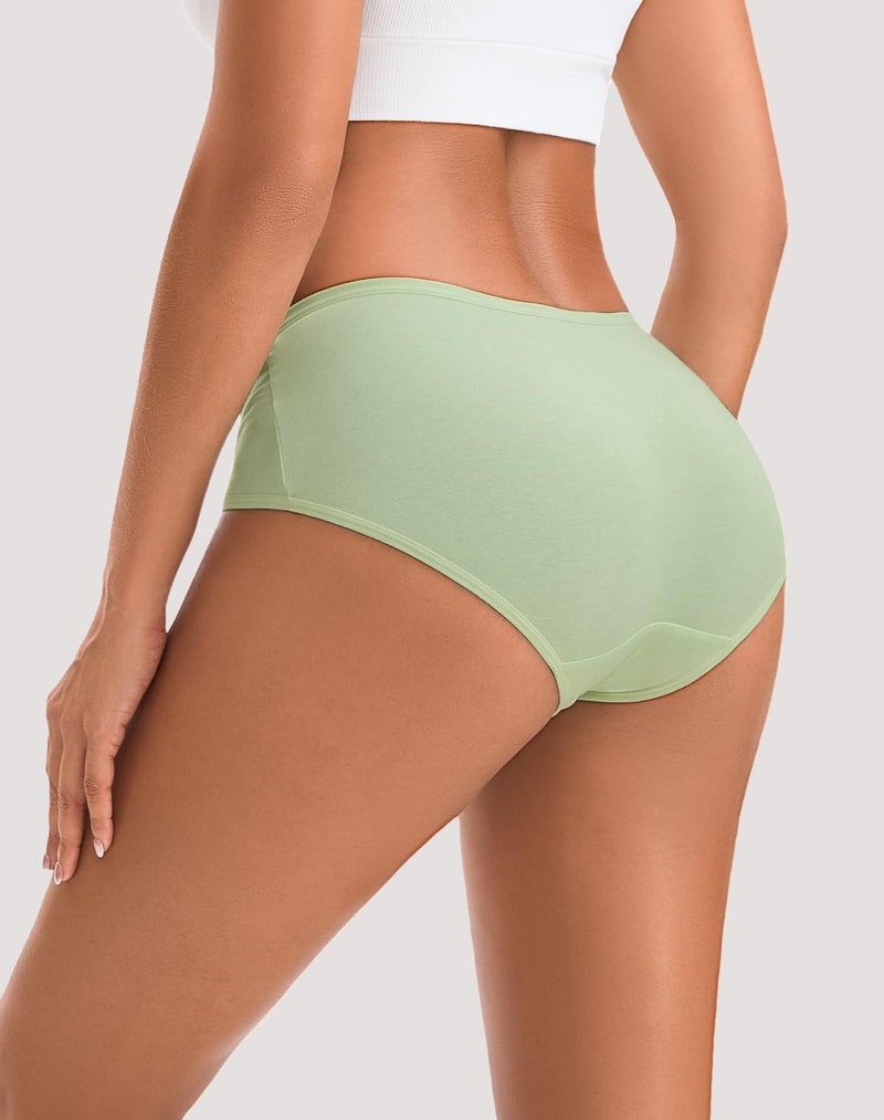 INNERSY Women' s Mid Rise Tagless Plain Color Cotton Hipster Panties 6-Pack (X-Small/4(Hip:34-35.5"), Bright Basics) - Image 3