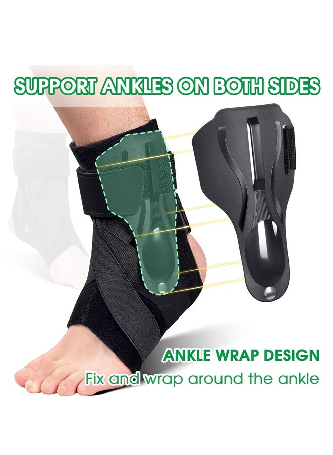 Ankle Support Brace with X-shaped Cross-fixing Compression Sleeve Lace Up Ankle Brace for Men and Women, Ankle Wrap Suitable for Running, Sports (Black) - Image 2