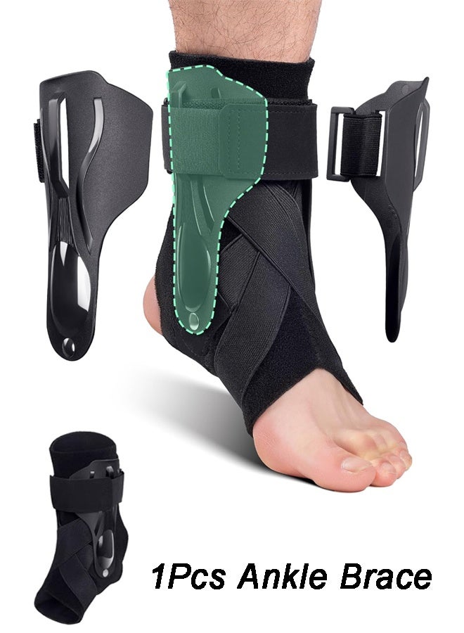 Ankle Support Brace with X-shaped Cross-fixing Compression Sleeve Lace Up Ankle Brace for Men and Women, Ankle Wrap Suitable for Running, Sports (Black) - Image 1