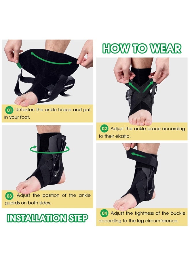 Ankle Support Brace with X-shaped Cross-fixing Compression Sleeve Lace Up Ankle Brace for Men and Women, Ankle Wrap Suitable for Running, Sports (Black) - Image 5