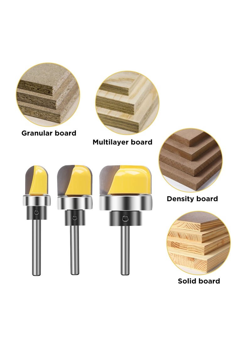 Y&D Dish Carving Router Bits, 1/4 Inch Shank Bowl and Tray Template Bit Set with Ball Bearing, Suitable for All Woodworking Enthusiasts Beginners, Types of Wood Materials(3Pcs )  - Image 3