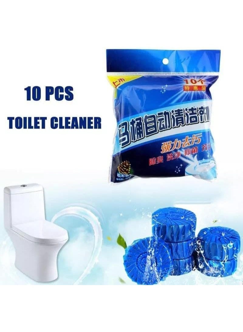 10 أقراص فوارة لتنظيف المرحاض تلقائيًا تزيل البقع والأوساخ من المرحاض - Image 1