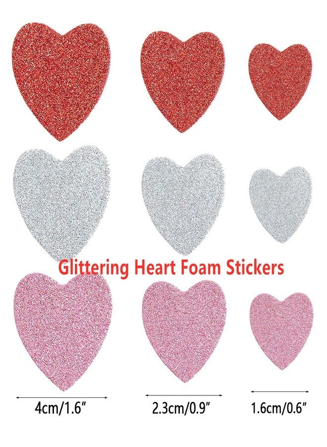 QINGQIU Valentines Day Crafts Set with 100 Heart Doilies, 4 Bags Foam Heart Stickers for Valentines Day Decor Kids Decoration Gifts Party Supplies - Image 3