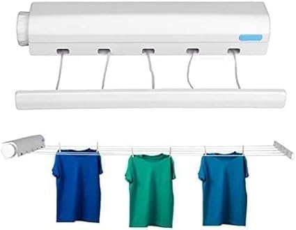PRISO Folding Cloth Drying Rope Automatic Retractable Clothesline Flexible Wall Mount Cloths Hanger Suitble for Washing Room Bathtube Indoor Outdoor Balconies - Image 4
