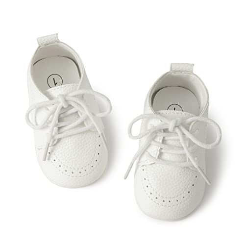 Meckior Infant Baby Boys Girls Classic PU Leather Wedding Loafers Brogue Toddler Oxford Dress Shoes First Steps Walking Flat Lazy Crib Shoe - Image 1