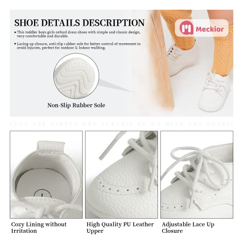Meckior Infant Baby Boys Girls Classic PU Leather Wedding Loafers Brogue Toddler Oxford Dress Shoes First Steps Walking Flat Lazy Crib Shoe - Image 4