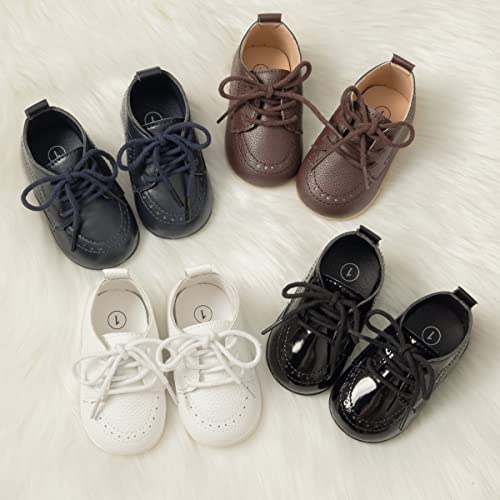 Meckior Infant Baby Boys Girls Classic PU Leather Wedding Loafers Brogue Toddler Oxford Dress Shoes First Steps Walking Flat Lazy Crib Shoe - Image 2