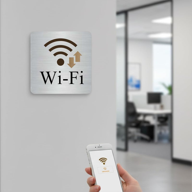 Zouple Wi-Fi Sign, 6x6 Inch, Durable Steel, Self-Adhesive - Image 2
