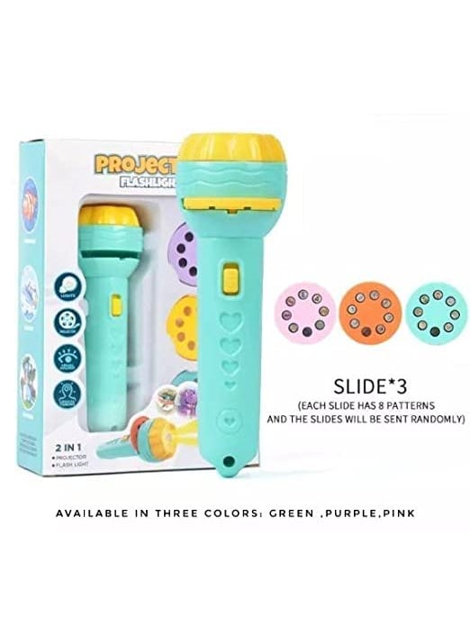 MURTISIDDH MURTISIDDH Mini Slide Projector Flashlight Torch Kids Projection Light Toy Slide Flashlight Lamp Education Learning Night Light Before Going to Bed Multicolor  - Image 2