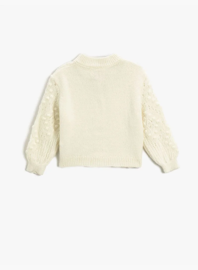 KOTON Knit Cardigan Stand-Up Neck Button Detail