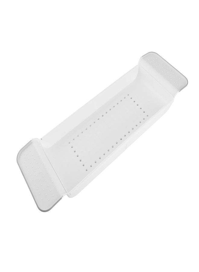 POCREATION Expandable Plastic Bathtub Tray for Bathrooms, Stable Draining Design Adjustable Bath Tub Tray with Space-Saving Drainage Holes, Universal Fit Bathtub for Bathroom Use (White) - Image 1