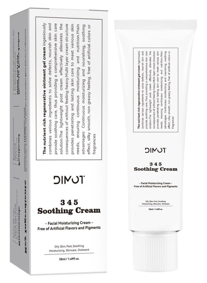 ديموت 345 مهدئا كريم ، كريم إصلاح الحاجز ، مرطب الوجه اليومي ، الجافة ، حساسية الجلد تعزيز إصلاح ، عيب تخفيف الرعاية ، إصلاح حاجز الوجه لجميع أنواع البشرة - Image 1
