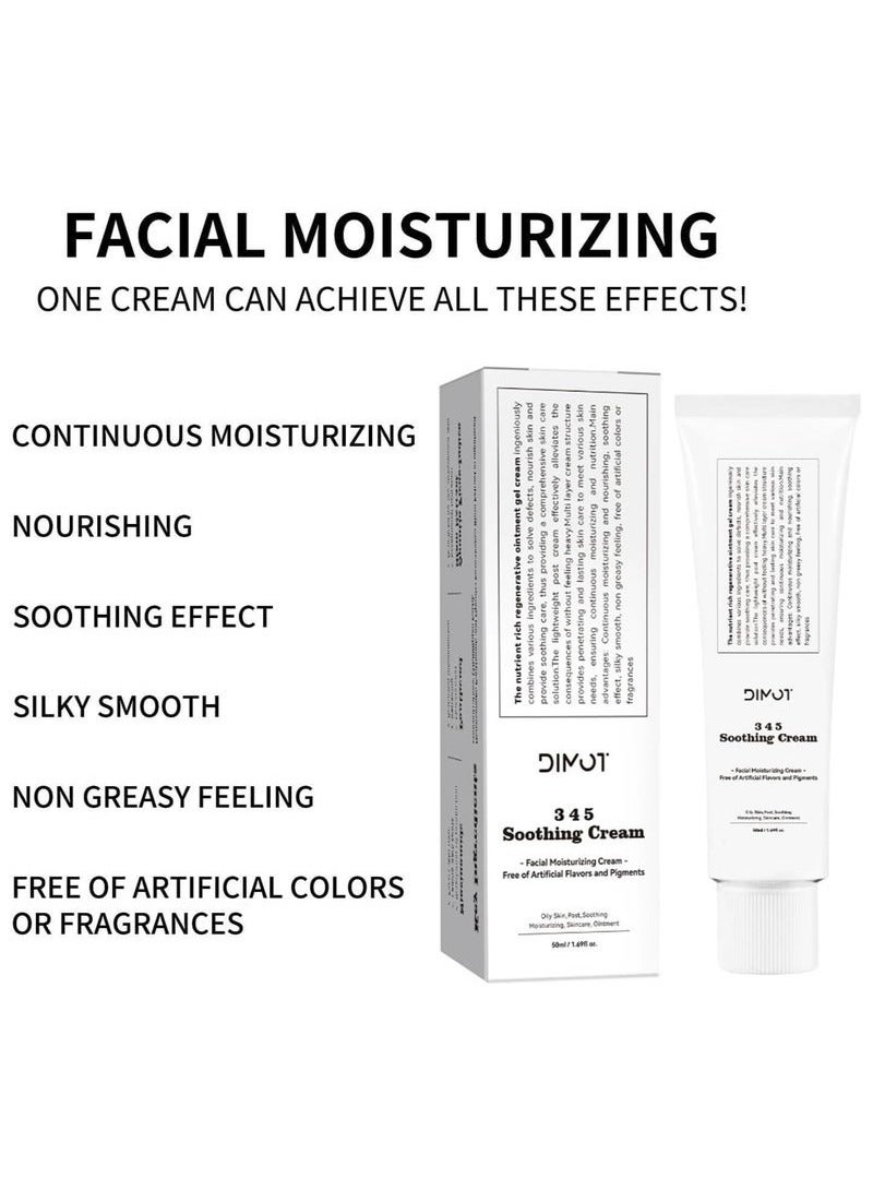 ديموت 345 مهدئا كريم ، كريم إصلاح الحاجز ، مرطب الوجه اليومي ، الجافة ، حساسية الجلد تعزيز إصلاح ، عيب تخفيف الرعاية ، إصلاح حاجز الوجه لجميع أنواع البشرة - Image 3
