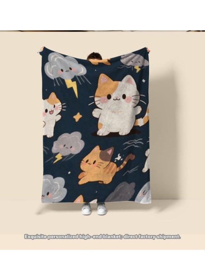 عام بطانية رقيقة من الفانيلا الكرتونية للأطفال والرضع (دافئة ومريحة، ومناسبة للنوم والألعاب) 70 سم * 100 سم - Image 4