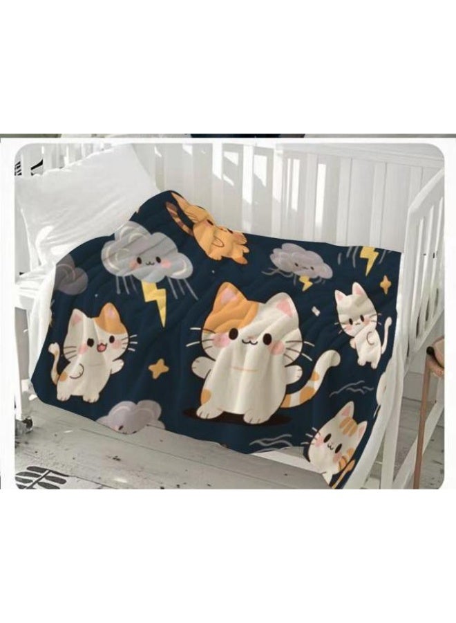 عام بطانية رقيقة من الفانيلا الكرتونية للأطفال والرضع (دافئة ومريحة، ومناسبة للنوم والألعاب) 70 سم * 100 سم - Image 2