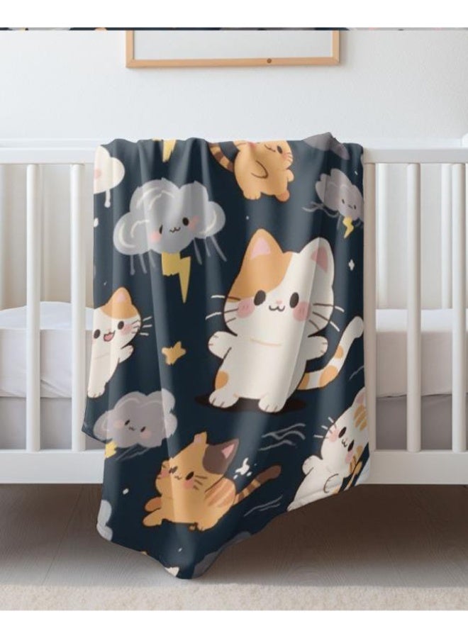 عام بطانية رقيقة من الفانيلا الكرتونية للأطفال والرضع (دافئة ومريحة، ومناسبة للنوم والألعاب) 70 سم * 100 سم - Image 1