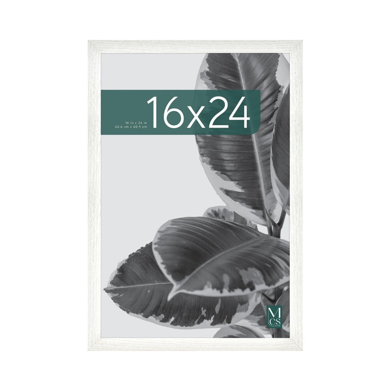 MCS Studio Gallery 16x24 Poster Frame White Woodgrain Vertical  Horizontal Wall Hanging Large Picture Frame for Photos Posters  Art Prints 1Pack