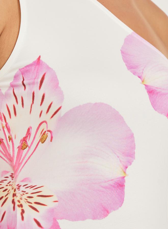Styli One Shoulder Floral Print Fitted Tank  - Image 4