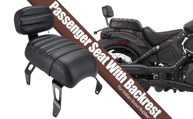 Aferrizu Motorcycle seat Passenger Seat Backrest Compatible with Indian Scout Bobber 2018-2024 Replace OEM Number: 2882853-VBA (Black) - Image 2