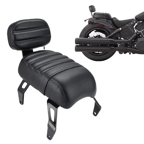 Aferrizu Motorcycle seat Passenger Seat Backrest Compatible with Indian Scout Bobber 2018-2024 Replace OEM Number: 2882853-VBA (Black) - Image 1
