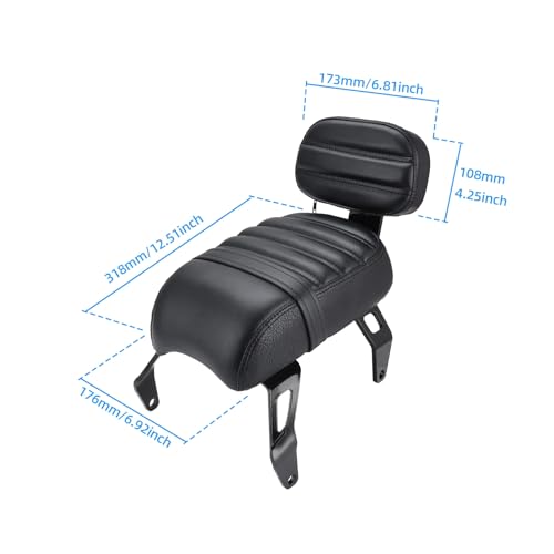 Aferrizu Motorcycle seat Passenger Seat Backrest Compatible with Indian Scout Bobber 2018-2024 Replace OEM Number: 2882853-VBA (Black) - Image 5