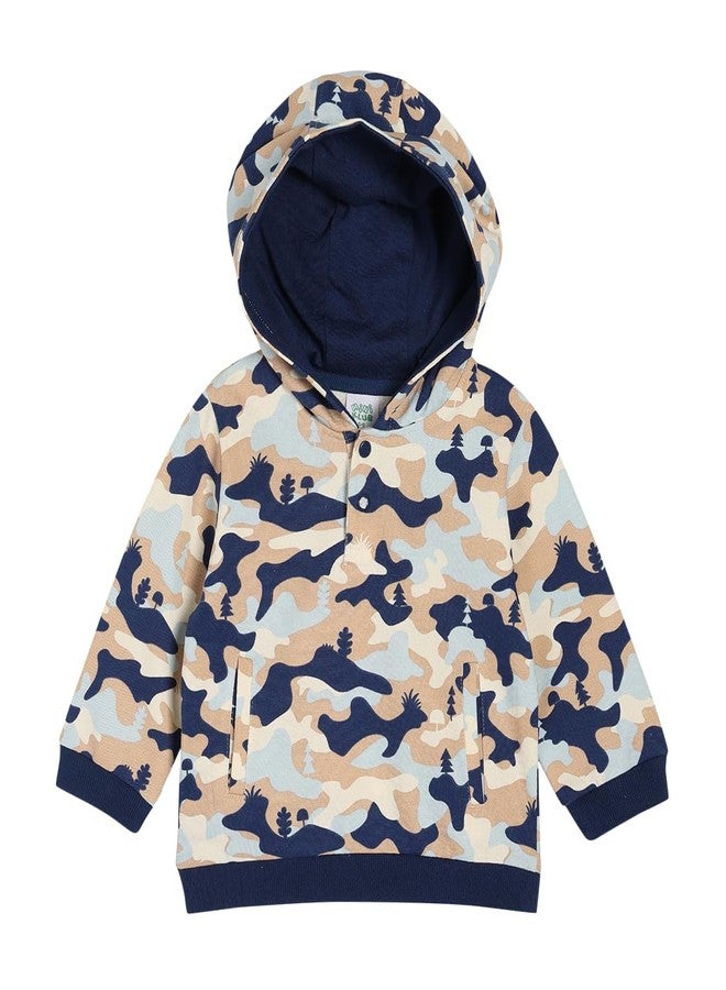 miniklub Baby Boys Hooded Full Sleeve Knit Sweat Shirt (18-24M) Multicolour - Image 1
