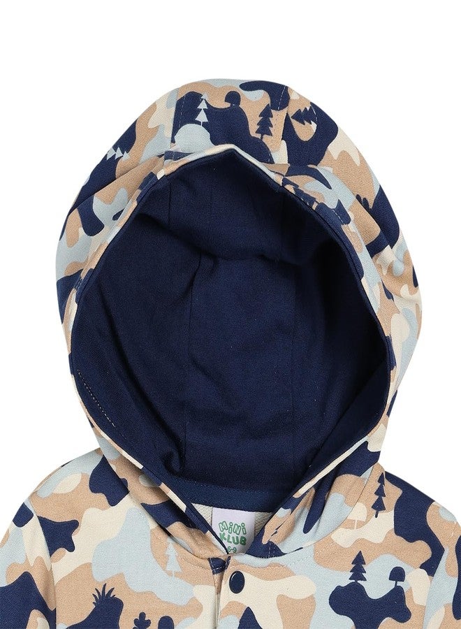 miniklub Baby Boys Hooded Full Sleeve Knit Sweat Shirt (18-24M) Multicolour - Image 3
