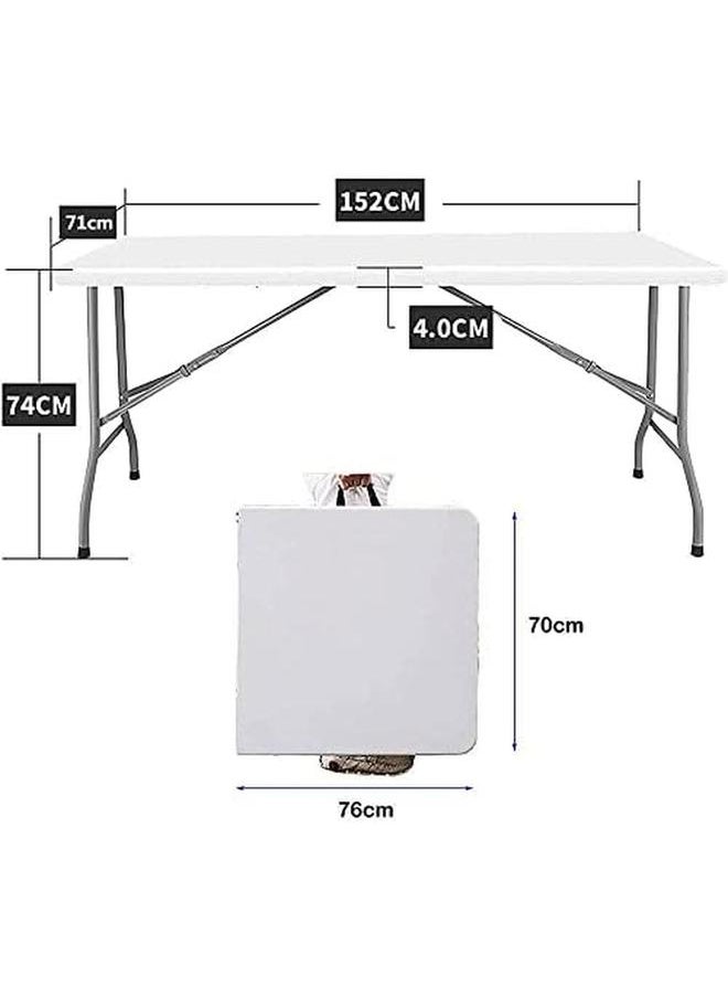 SHOWAY - Plastic Portable Picnictable Table 6Ft Folding Table Heavy Duty ​Folding Trestle Table With Carrying Handle For Garden Camping Bbq Dining Picnic Patio Party Catering Buffet Table - Image 1