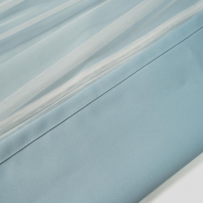 INLINAS Sky Blue Blackout Curtains with Sheer Overlay - Grommets Thermal and Noise Reduction Panels for Bedroom and Living Room Light Blocking and Energy Saving, 52 x 63 Inch, Set of 2 - Image 5