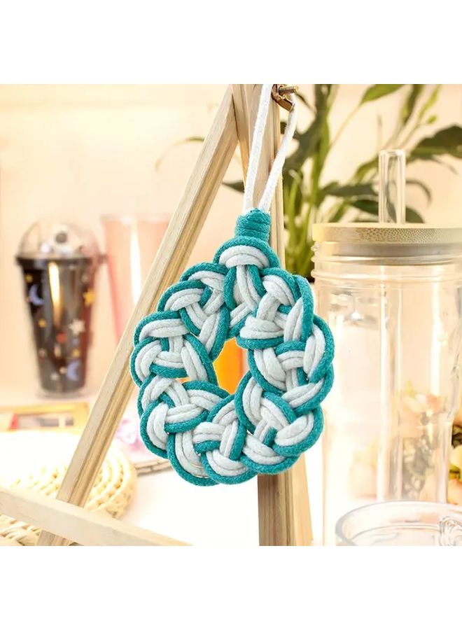 Macrame Coaster DIY Kit For Beginners With Tutorial 9 Colors Matcha Green Natural Color - Image 5