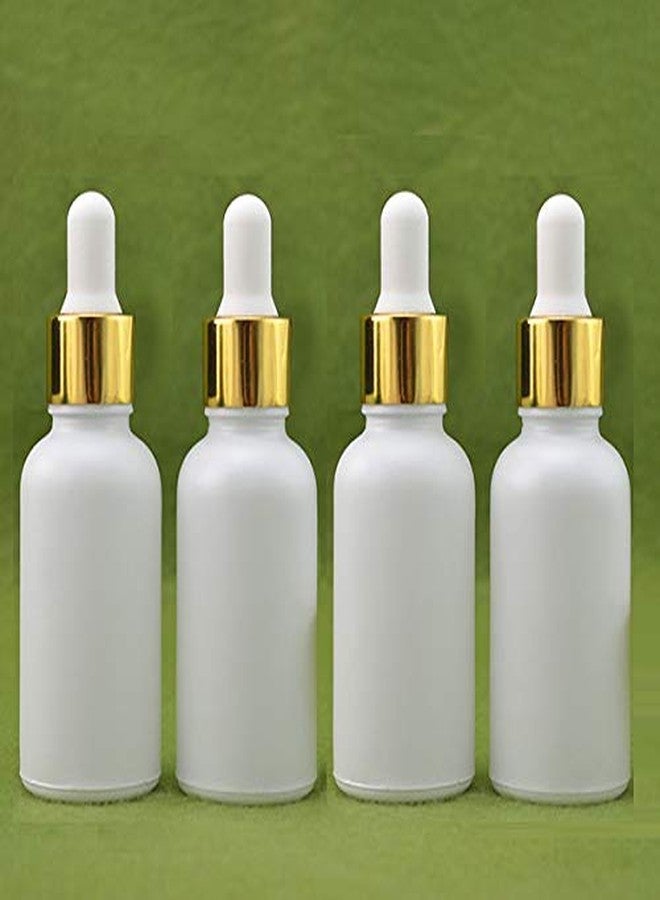 Devinez Multipurpose Pearl White Color Round Glass Bottle, 30 ml with Glass Dropper (Pack of 4), for Beauty, Essential Oils, Blends, Skin Care, Travel, Toners, Cosmetic & DIY - Image 1
