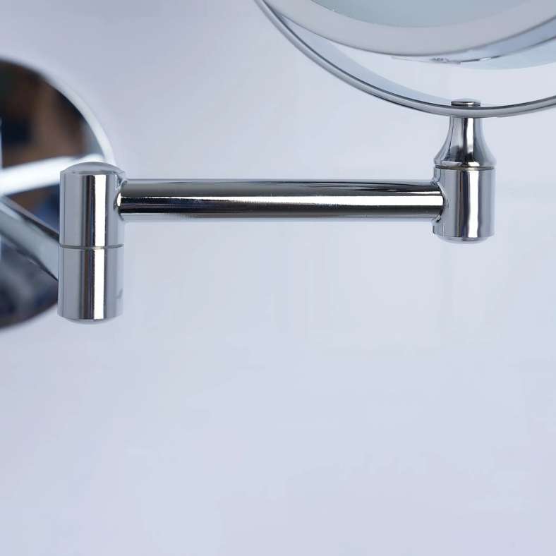 Pan Home مرآة زينة روزلين مزدوجة الجوانب مع إضاءة ليد من الكروم 22×4×28.5 سم - Image 5
