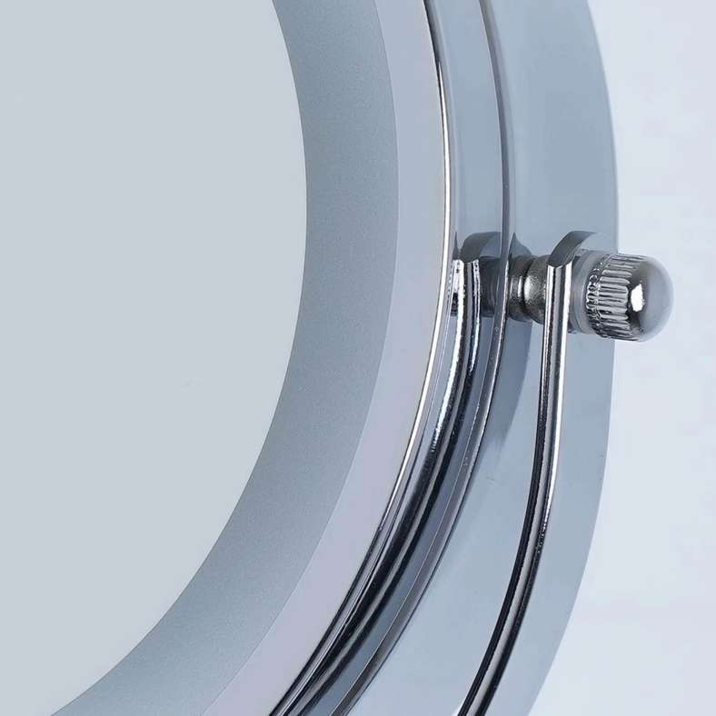 Pan Home مرآة زينة روزلين مزدوجة الجوانب مع إضاءة ليد من الكروم 22×4×28.5 سم - Image 3
