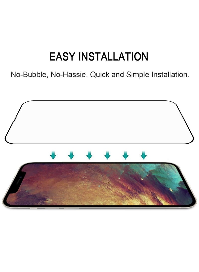 BORTONY Tempered Glass Screen Protector (14 Pro) Film Full Coverage Edge to Edge Case Friendly 9D Screen Protector For Apple iPhone 14 Pro 6.1'' Clear/BLACK - Image 4