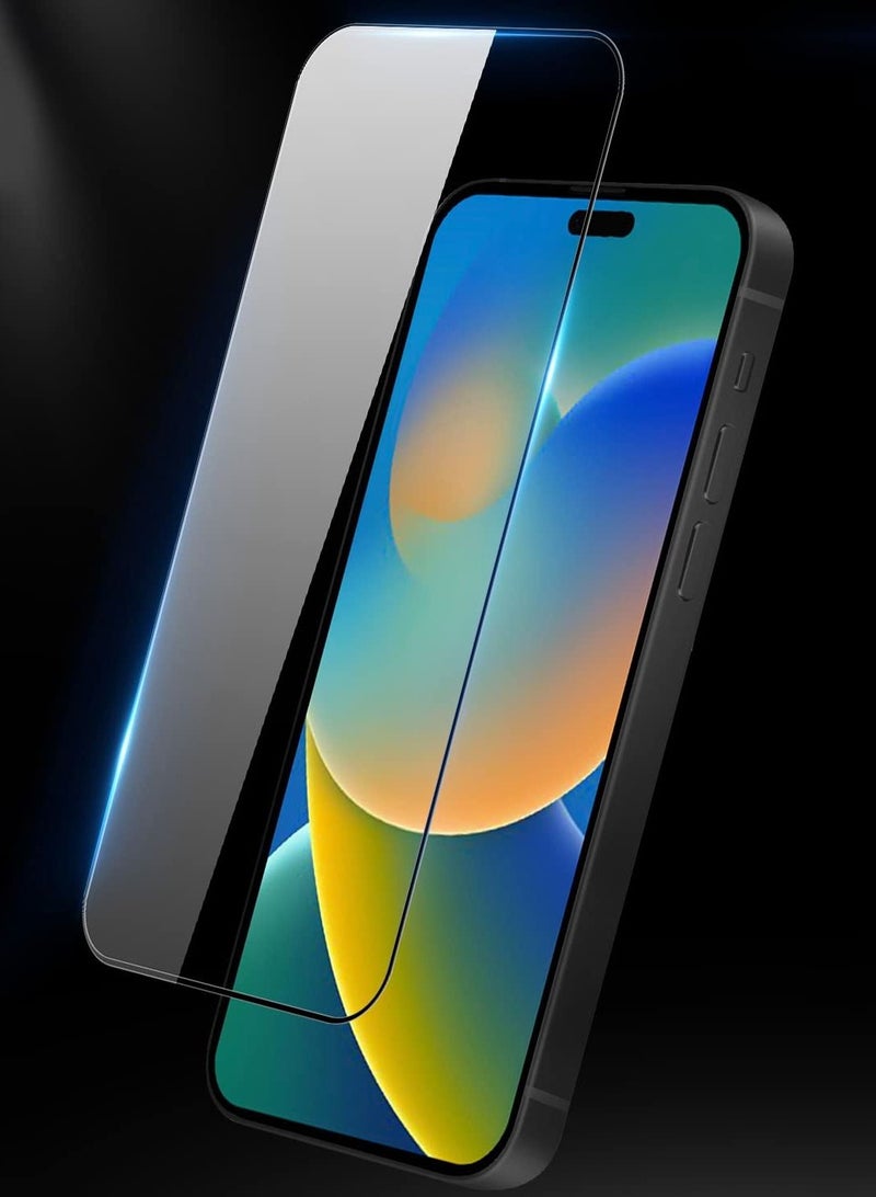 BORTONY Tempered Glass Screen Protector (14 Pro) Film Full Coverage Edge to Edge Case Friendly 9D Screen Protector For Apple iPhone 14 Pro 6.1'' Clear/BLACK - Image 5