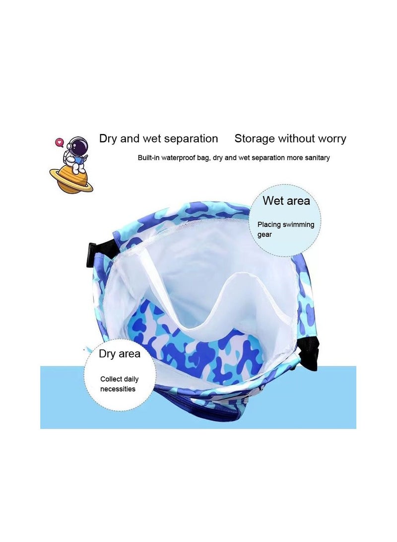 Generic 1-Piece Dry Wet Separation Fitness Bag,Waterproof Beach Swimming Bag Storage Backpack,Sports Equipment Swimming Bag,School Dry and Wet Separated Backpack with Storage Layer for Special Items  - Image 2