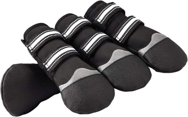 2 Pair Dog Shoes Protective Thick Grip Dogs Feet Covers Socks with Adjustable Sticker for Outdoor Prevents Sliding Antislip Pet Footwear - Image 5