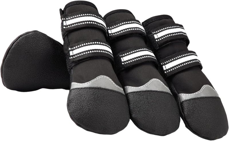 2 Pair Dog Shoes Protective Thick Grip Dogs Feet Covers Socks with Adjustable Sticker for Outdoor Prevents Sliding Antislip Pet Footwear - Image 3