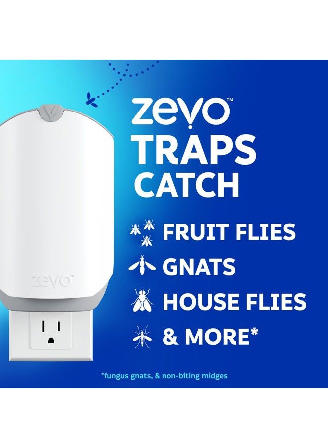 Zevo Flying Insect Trap & Cartridge - Plug in Fly Trap & Indoor Bug Catcher for Gnats, House & Fruit Flies - Mess-Free - Use in Any Room - Uses Blue & UV Light (1 Plug in Device & 1 Cartridge) - Image 2