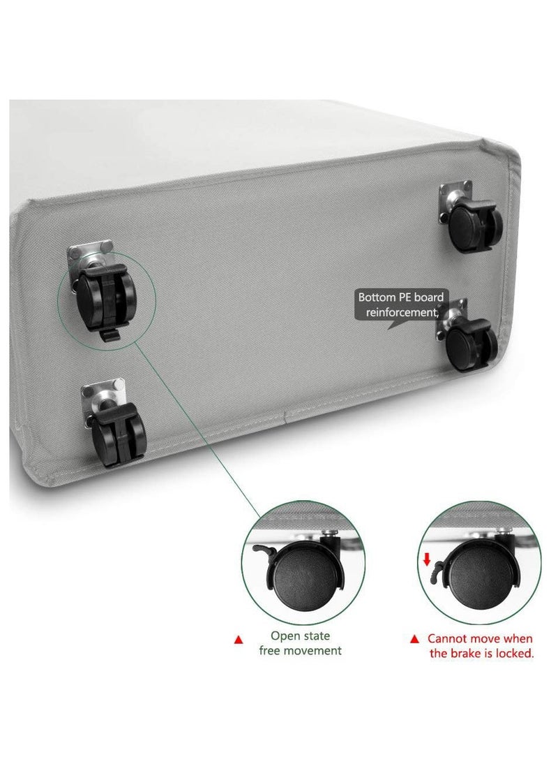 Arabest Laundry Basket on Wheels, Waterproof Slim Laundry Storage Hamper Corner Storage Bag Collapsible Tall Dirty Laundry Hamper Flexible Handle Laundry Box for Bedroom, Hotel, 40L (Grey) - Image 4