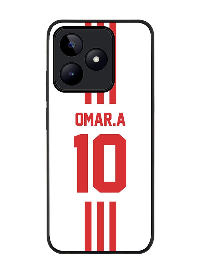 Stylizedd Rugged Black edge case for Realme C51 / Realme Note 50 4G, Slim fit Soft Cover - Football Team - UAE, Player Name - Omar.A - Image 1