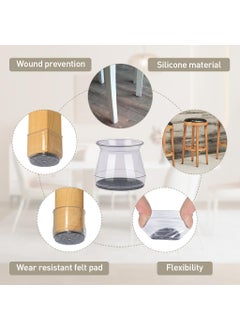 SUPVOX Supvox® Silicone Chair Leg Protector, 16pcs Silicone Chair Leg Caps with Felt, Non-Slip Wearproof Chair Leg Floor Protector, Furniture Pads Protect Floor Prevents Scratches Noise (Fit 0.86-1.29 in)  - Image 4