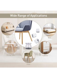 SUPVOX Supvox® Silicone Chair Leg Protector, 16pcs Silicone Chair Leg Caps with Felt, Non-Slip Wearproof Chair Leg Floor Protector, Furniture Pads Protect Floor Prevents Scratches Noise (Fit 0.86-1.29 in)  - Image 3