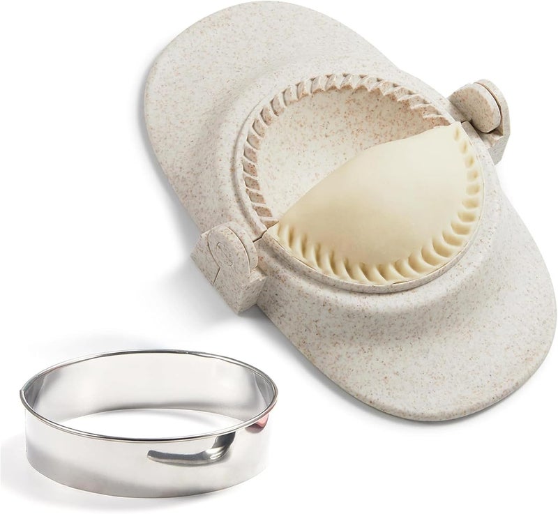 LMFEG Dumpling Maker Set with Dough Cutter and Empanada Press Mold - Effortlessly Make Perfect Dumplings, Calzones, Pierogi, Chinese Turnovers (3") - Image 1