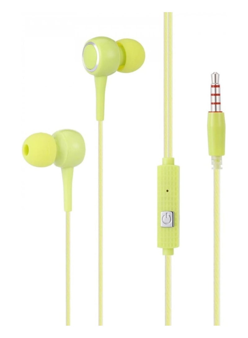 Kin K28 Green Wired in-Earphone Stereophonic Sound With Mic, Built-in Microphone, Bass, 3.5mm Jack, Suitable For All Mobile Phones, Android & Mac Mobiles, Ear Phone, Music - Image 1