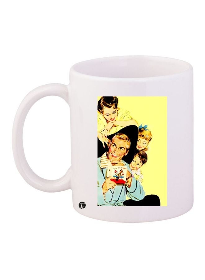 RYN Family Printed Coffee Mug White/Yellow/Black 11ounce