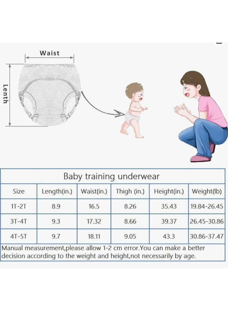 Eco Mom 4 Pieces Training Pants Strong Absorbent Toddler Potty Training Underwear for Baby and Toddlers UNISEX (6-Layers) 12KG-18KG (2-4 Years Old) LARGE, multi-color - Image 4