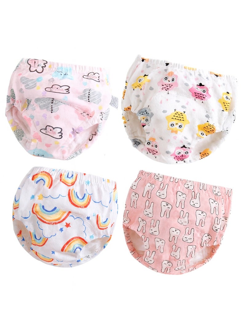 Eco Mom 4 Pieces Training Pants Strong Absorbent Toddler Potty Training Underwear for Baby and Toddlers UNISEX (6-Layers) 12KG-18KG (2-4 Years Old) LARGE, multi-color - Image 1
