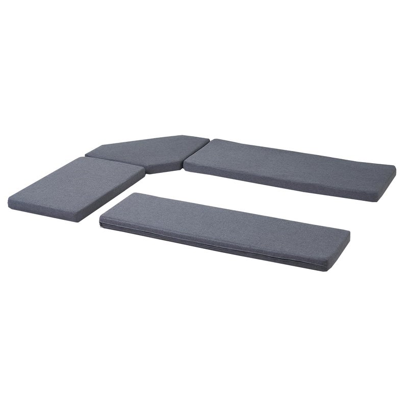 MICUSHION 4 Pieces Kitchen Breakfast Nook Cushions Set Corner Nook Dining Table Cushion linon Bench seat pad (Gray, Extra Large) - Image 1